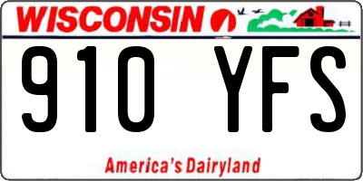 WI license plate 910YFS