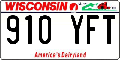 WI license plate 910YFT