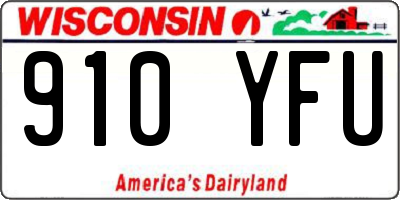 WI license plate 910YFU