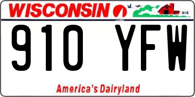 WI license plate 910YFW