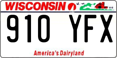WI license plate 910YFX