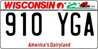 WI license plate 910YGA