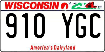 WI license plate 910YGC
