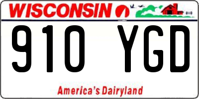 WI license plate 910YGD