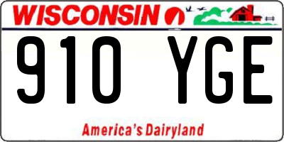 WI license plate 910YGE