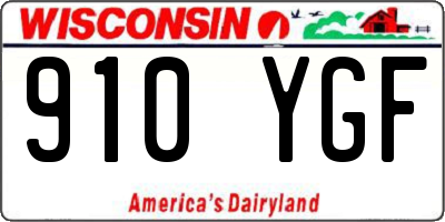 WI license plate 910YGF