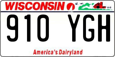 WI license plate 910YGH