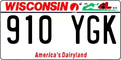 WI license plate 910YGK