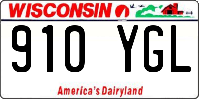 WI license plate 910YGL