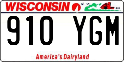 WI license plate 910YGM