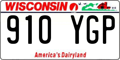 WI license plate 910YGP