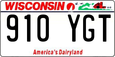WI license plate 910YGT