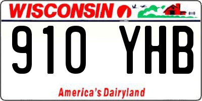 WI license plate 910YHB