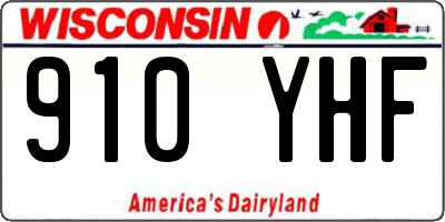 WI license plate 910YHF