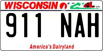 WI license plate 911NAH