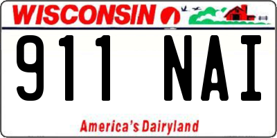 WI license plate 911NAI