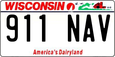 WI license plate 911NAV