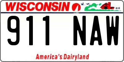 WI license plate 911NAW