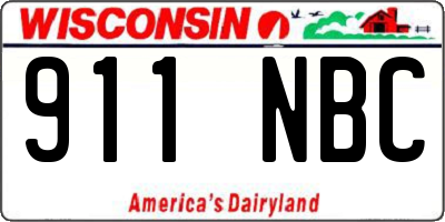 WI license plate 911NBC