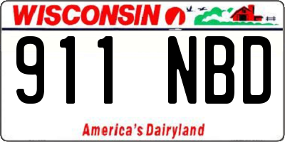 WI license plate 911NBD