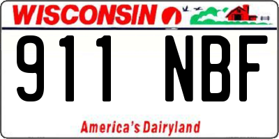 WI license plate 911NBF