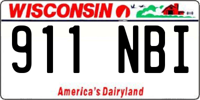 WI license plate 911NBI