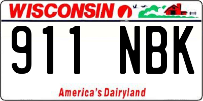 WI license plate 911NBK