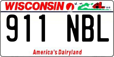 WI license plate 911NBL