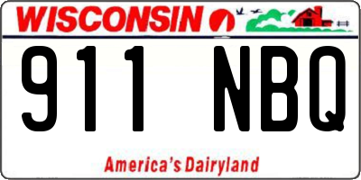 WI license plate 911NBQ