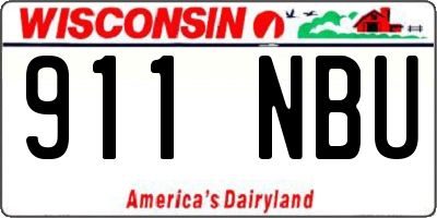 WI license plate 911NBU