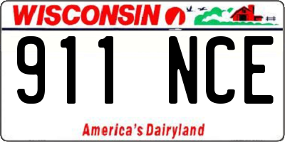 WI license plate 911NCE