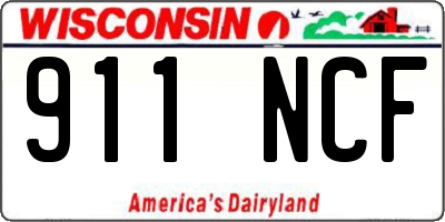 WI license plate 911NCF