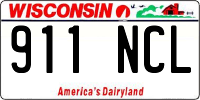 WI license plate 911NCL