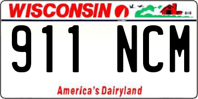 WI license plate 911NCM