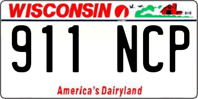 WI license plate 911NCP