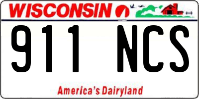 WI license plate 911NCS
