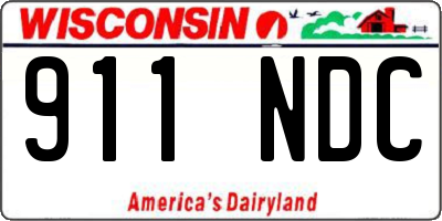 WI license plate 911NDC
