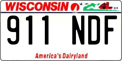 WI license plate 911NDF