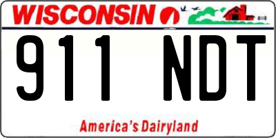 WI license plate 911NDT