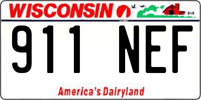 WI license plate 911NEF