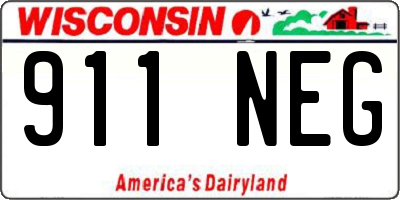 WI license plate 911NEG