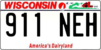 WI license plate 911NEH