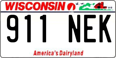 WI license plate 911NEK