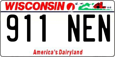 WI license plate 911NEN