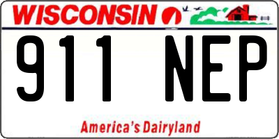 WI license plate 911NEP