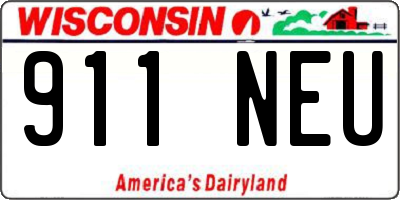 WI license plate 911NEU