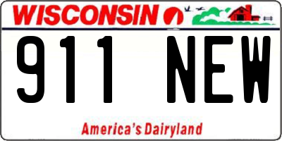 WI license plate 911NEW