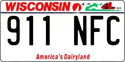WI license plate 911NFC