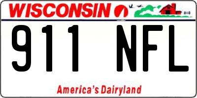 WI license plate 911NFL