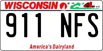 WI license plate 911NFS